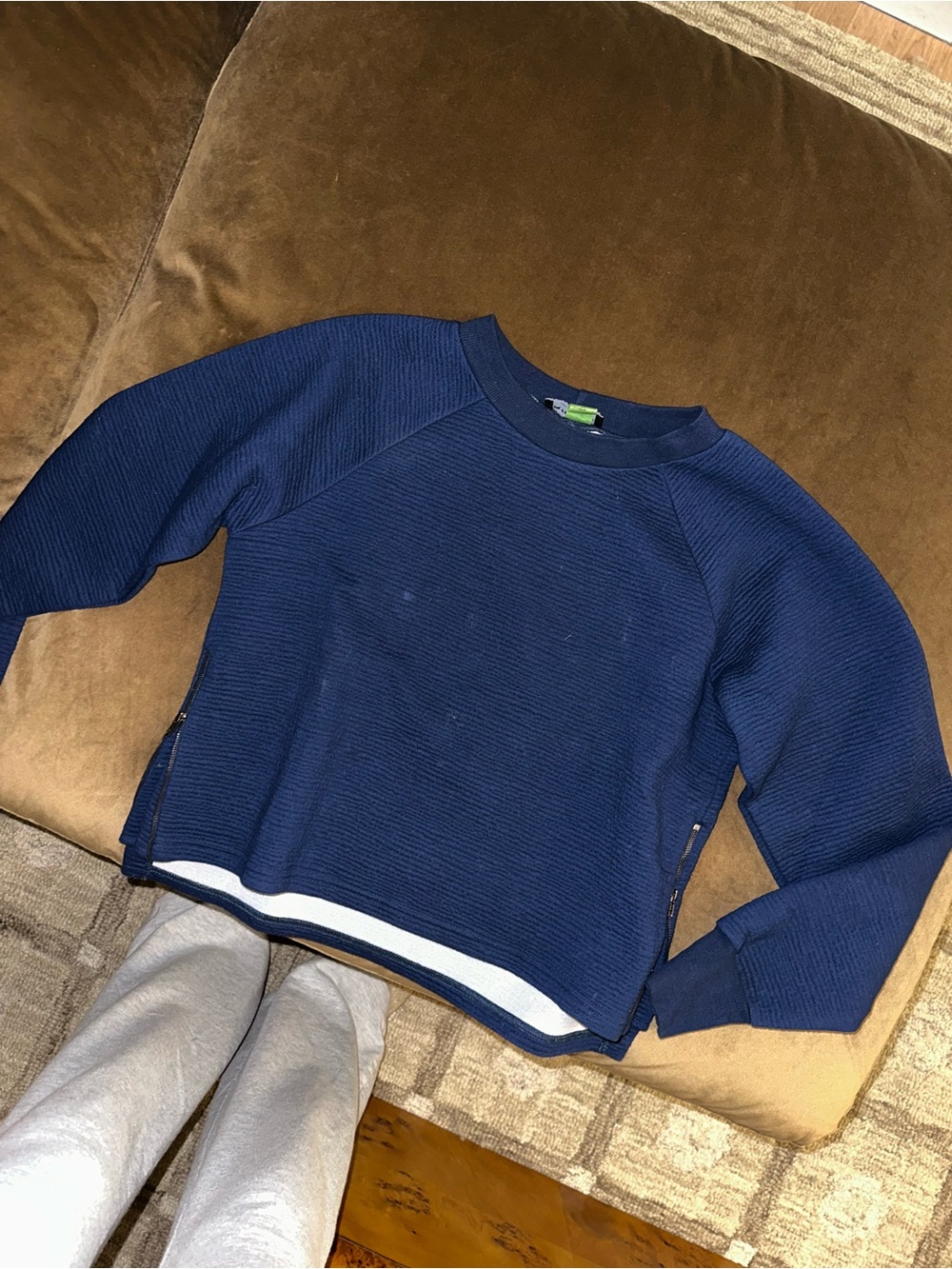 The Fifth Label Navy Textured Crewneck Sweater